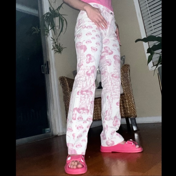 ❌ SOLD ❌ 💗RARE💗 Authentic Vintage Christian Dior Cherry Blossom Trotter Pants - Picture 3 of 14